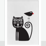Котка с птичка